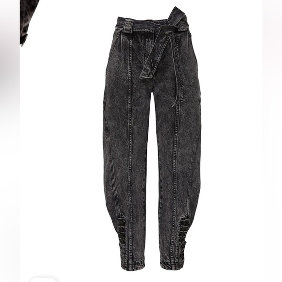 NWOT Ulla Johnson Carmen Acid Washed Blk Button Ankle Straight Fit Jeans Size 6 - Picture 1 of 15